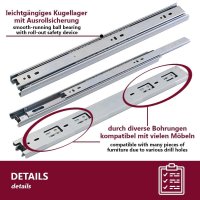 2er Set Schubladenf&uuml;hrung Teleskopschiene Vollausz&uuml;ge Schubladenschiene in verschiedenen Gr&ouml;&szlig;en