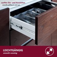 2er Set Schubladenf&uuml;hrung Teleskopschiene Vollausz&uuml;ge Schubladenschiene in verschiedenen Gr&ouml;&szlig;en