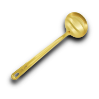 Suppenkelle aus hochwertigem Edelstahl, Sp&uuml;lmaschinenfestes K&uuml;chen Zubeh&ouml;r, L&ouml;ffelkelle ist Perfekt zum Suppen und Eint&ouml;pfe (34 x 9,5 cm)  (Gold)