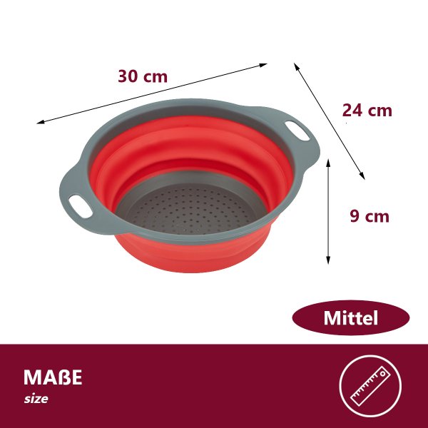 Zusammenklappbare Siebe – 2 Stück (quadratisch & Dreieckig), Silikon, Ideal Für Nudeln & Gemüse