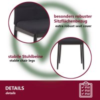 HOOZ Esstisch mit 4 St&uuml;hlen, Rechteckig Esszimmergruppe Esszimmertisch mit St&uuml;hlen, 5-teiliges Tisch und St&uuml;hle Set f&uuml;r Esszimmer K&uuml;che und Wohnzimmer, Schwarz Esstisch und graue oder schwarze St&uuml;hle