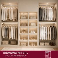 HOOZ&reg; Kleiderstange Schrank Oval 50 cm [SCHRANK- &amp; WANDMONTAGE] inkl. Halter Schrankrohr aus Stahl Garderobenstange Silber