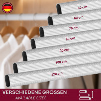 HOOZ&reg; Kleiderstange 70 cm Oval Aluminium [SCHRANK- &amp; WANDMONTAGE] inkl. Halter Schrankrohr Schrankstange Garderobenstange Silber