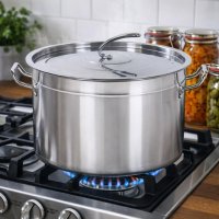 HOOZ Gastronomie Kochtopf Suppentopf - 30 bis 100 Liter Edelstahl Kocht&ouml;pfe - ideal geeignet f&uuml;r alle Herdarten &amp; gro&szlig;e K&uuml;chen - Gastro Topfset (25 L)