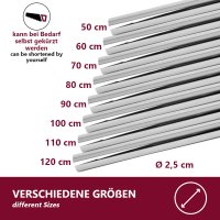 HOOZ Kleiderstange Chrom mit Halterung in 5 L&auml;ngen 60 - 120cm