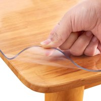 HOOZ Tischfolie &Oslash;70 cm transparent 1,5 mm stark, durchsichtige Tischdecke Schutz und Eleganz f&uuml;r Ihren Tisch, Wasserfest und Abwischbar PVC Tischschutz, rund