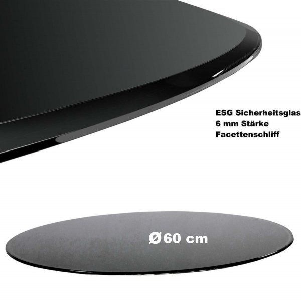Glasplatte / Kaminplatte ESG-Glas – schwarz, 36,90 €
