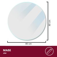 Glasplatte &Oslash;80 cm mit Facettenschliff - Klarglas