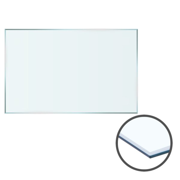 Glasplatte f&uuml;r Kaminofen und Tischplatte in 90x60cm Facettenschliff, Schutzplatte mit 6mm ESG Sicherheitsglas, Funkenschutzplatte, Glasboden f&uuml;r Kamin (Klarglas)