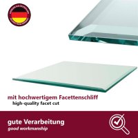 Glasplatte / Kaminplatte ESG-Glas &ndash; 115x65 cm Klarglas