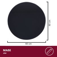 Glasplatte schwarz, &Oslash;60 cm, 6mm Sichheitsglas, Facette Tischplatte Glasscheibe