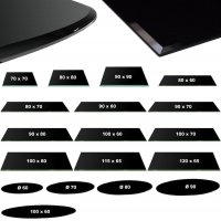 Glasplatte schwarz, &Oslash;70 cm, 6mm Sicherheitsglas, Facette Tischplatte Glasscheibe
