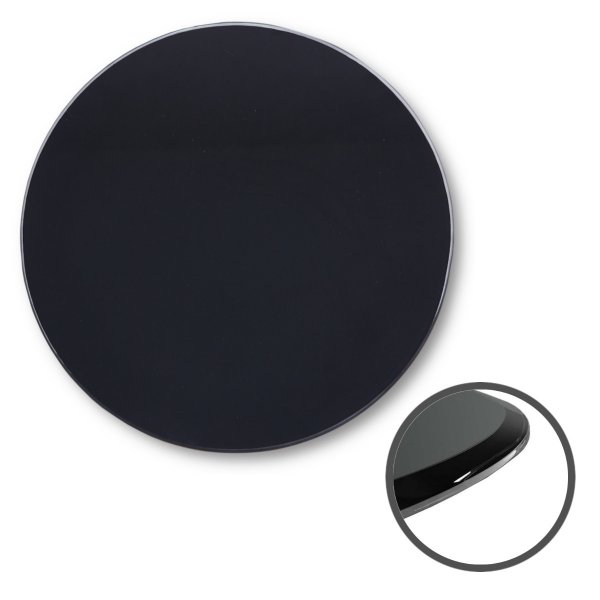 Glasplatte &Oslash;80x0,6 cm mit Facettenschliff - schwarz