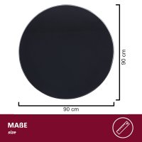 Glasplatte / Kaminplatte ESG-Glas &ndash; &Oslash;90 cm schwarz