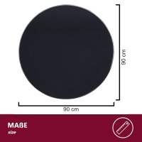 Glasplatte &Oslash;90x0,6 cm mit Facettenschliff - schwarz