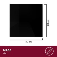 Glasplatte / Kaminplatte ESG-Glas &ndash; 80x80 cm schwarz