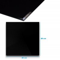 Glasplatte 90x90x0,6 cm mit Facettenschliff - schwarz