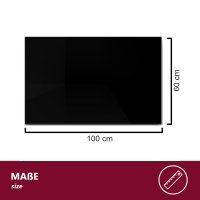 Glasplatte 100x60x0,6 cm mit Facettenschliff - schwarz