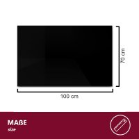 Glasplatte / Kaminplatte ESG-Glas &ndash; 100x70  cm schwarz