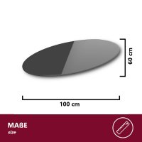 Glasplatte / Kaminplatte ESG-Glas &ndash; 100x60 cm schwarz