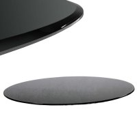 Glasplatte Oval f&uuml;r Kaminofen und Tischplatte in 100x60cm Facettenschliff, Schutzplatte mit 6mm ESG Sicherheitsglas, Funkenschutzplatte, Glasboden f&uuml;r Kamin (Schwarz)