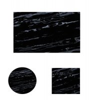 Glasplatte 115x65x0,6 cm mit Facettenschliff - Marmoroptik schwarz