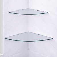 Glas Eckregal 25 oder 35cm in 3 ver. Farben inkl. Halterung aus Aluminum