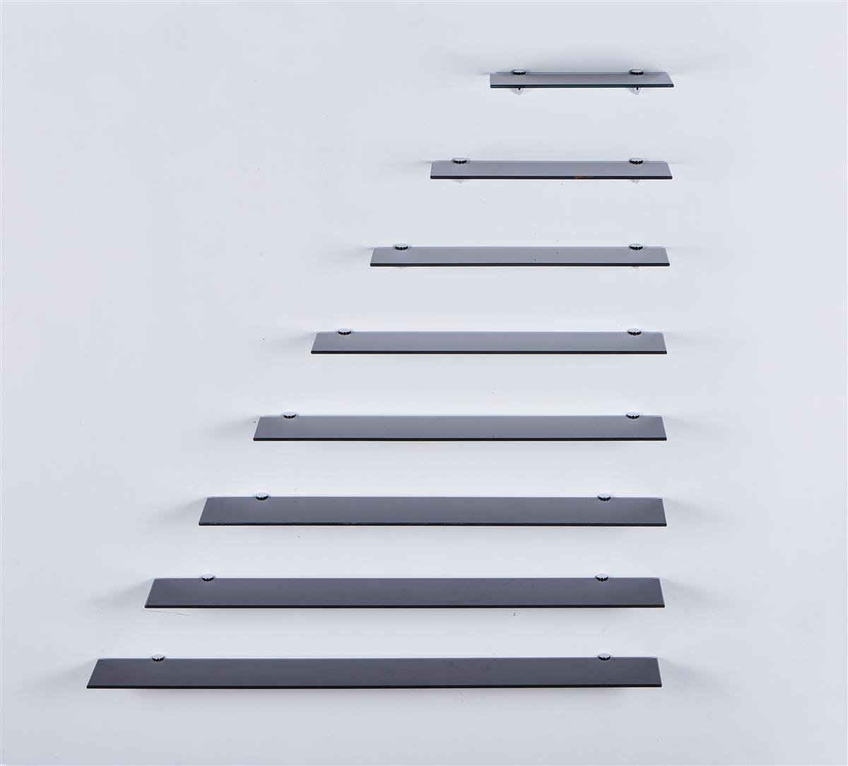 Glasregal 30-100cm in schwarz Glas inkl. Halterung 13cm, 21,90 €
