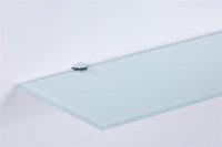 Glasregal 30-100cm in wei&szlig; Glas inkl. Halterung 13cm 