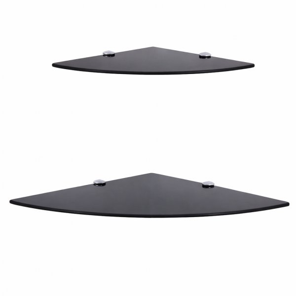 Eckregal 45cm Glasboden Glasplatte Glasscheibe Regalhalter ALU Regal Glasregal Schwarz