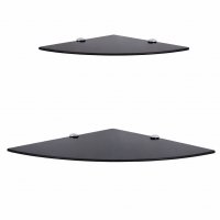 Eckregal 45cm Glasboden Glasplatte Glasscheibe Regalhalter ALU Regal Glasregal Schwarz