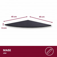 Eckregal 45cm Glasboden Glasplatte Glasscheibe Regalhalter ALU Regal Glasregal Schwarz