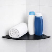 Eckregal 45cm Glasboden Glasplatte Glasscheibe Regalhalter ALU Regal Glasregal Schwarz