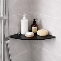 Eckregal 45cm Glasboden Glasplatte Glasscheibe Regalhalter ALU Regal Glasregal Schwarz