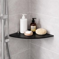 Eckregal Glasboden 6mm Glasplatte Glasregal Glasscheibe Regalhalter Glas Regal schwarz 25 cm Aluminium