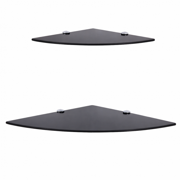 Eckregal Glasboden 6mm Glasplatte Glasregal Glasscheibe Regalhalter Glas Regal schwarz 35 cm Aluminium