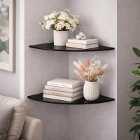 Eckregal Glasboden 6mm Glasplatte Glasregal Glasscheibe Regalhalter Glas Regal schwarz 35 cm Aluminium