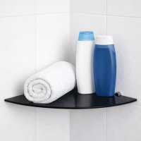 Eckregal Glasboden 6mm Glasplatte Glasregal Glasscheibe Regalhalter Glas Regal schwarz 35 cm Aluminium