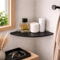 Eckregal Glasboden 6mm Glasplatte Glasregal Glasscheibe Regalhalter Glas Regal schwarz 35 cm Aluminium