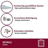 Eckregal Glasboden 6mm Glasplatte Glasregal Glasscheibe Regalhalter Glas Regal wei&szlig; 25 cm Aluminium