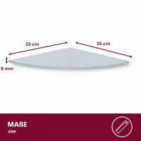 Eckregal Glasboden 6mm Glasplatte Glasregal Glasscheibe Regalhalter Glas Regal wei&szlig; 25 cm Aluminium