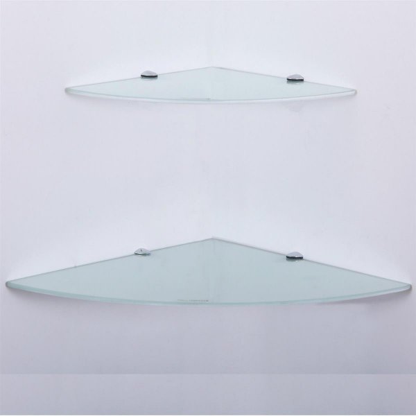 Eckregal Glasboden 6mm Glasplatte Glasregal Glasscheibe Regalhalter Glas Regal wei&szlig; 35 cm Aluminium