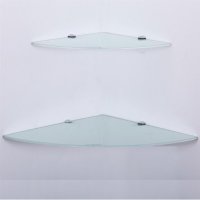 Eckregal Glasboden 6mm Glasplatte Glasregal Glasscheibe Regalhalter Glas Regal wei&szlig; 35 cm Aluminium
