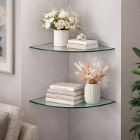 Eckregal Glasboden 6mm Glasplatte Glasregal Glasscheibe Regalhalter Glas Regal klar 25 cm Aluminium