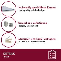 Eckregal Glasboden 6mm Glasplatte Glasregal Glasscheibe Regalhalter Glas Regal klar 25 cm Aluminium