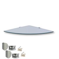 Eckregal Glasboden 6mm Glasplatte Glasregal Glasscheibe Regalhalter Glas Regal klar 25 cm Aluminium