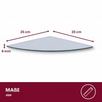 Eckregal Glasboden 6mm Glasplatte Glasregal Glasscheibe Regalhalter Glas Regal klar 25 cm Aluminium