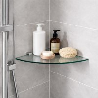 Eckregal Glasboden 6mm Glasplatte Glasregal Glasscheibe Regalhalter Glas Regal klar 25 cm Aluminium