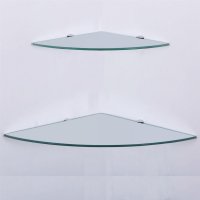 Eckregal Glasboden 6mm Glasplatte Glasregal Glasscheibe Regalhalter Glas Regal klar 25 cm Aluminium