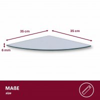 Eckregal Glasboden 6mm Glasplatte Glasregal Glasscheibe Regalhalter Glas Regal klar 35 cm Aluminium